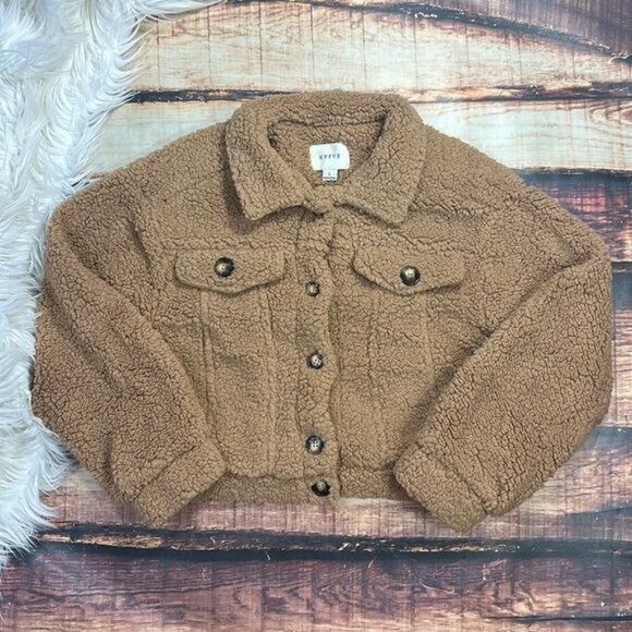 Tops - Teddy Bear Plush Shacket  Furry Jacket